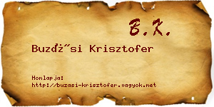 Buzási Krisztofer névjegykártya